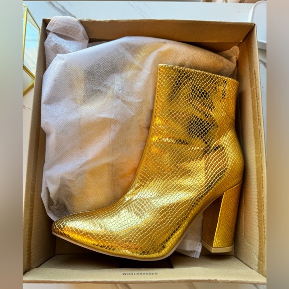 Gold ankle boots, size 37 NEW - Picture 12 of 12
